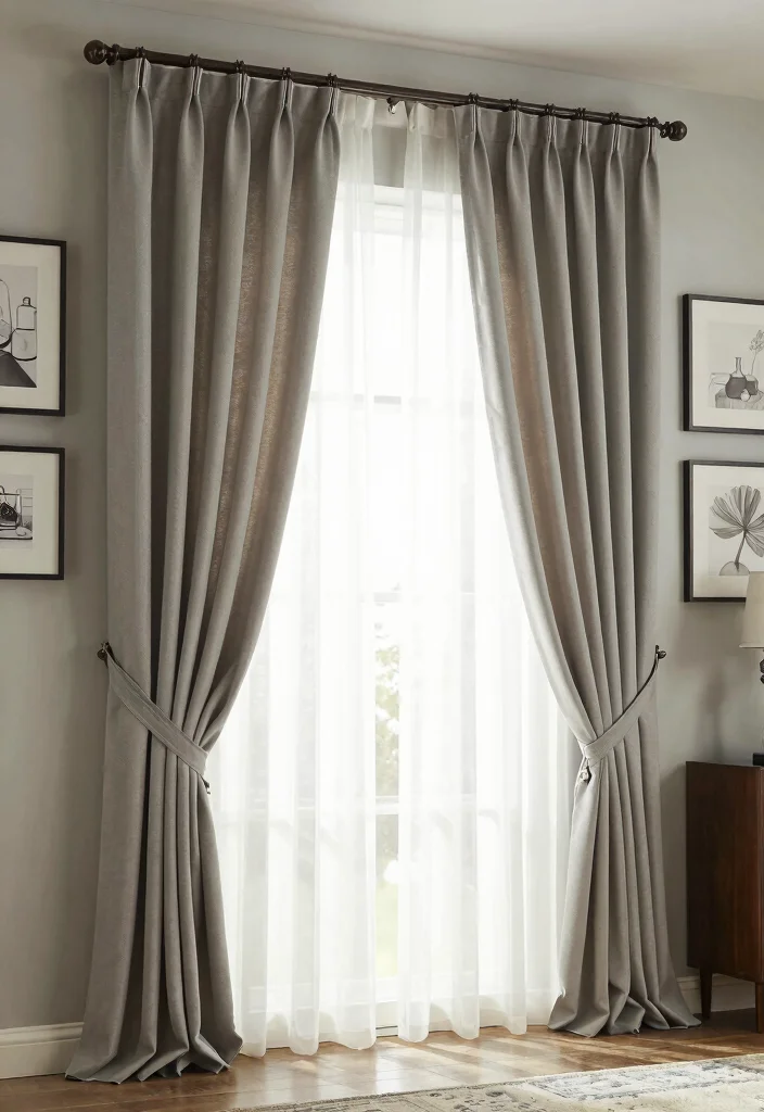 17 Layered Curtains Living Room Ideas: Depth, Texture, and Style - 12. Using Layers to Create Depth 1