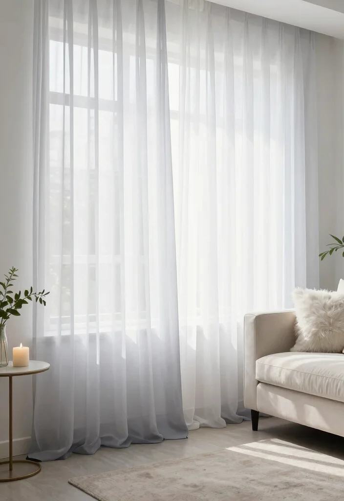 17 Layered Curtains Living Room Ideas: Depth, Texture, and Style - 3. Sheer Layers for Soft Light 1