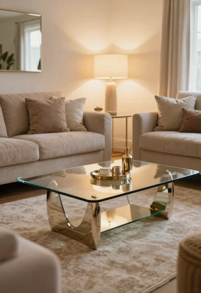 17 Living Room Couch and Two Chairs Ideas for a Balanced, Cozy Layout - 15. Reflective Surfaces 1