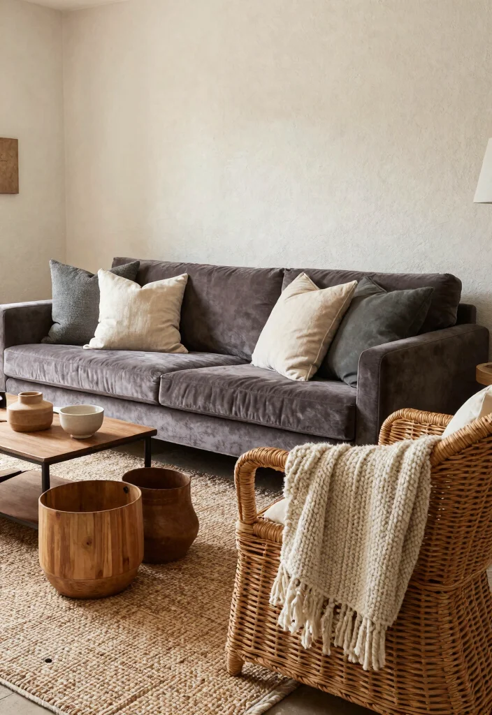 17 Living Room Couch and Two Chairs Ideas for a Balanced, Cozy Layout - 5. Layering Textures 1
