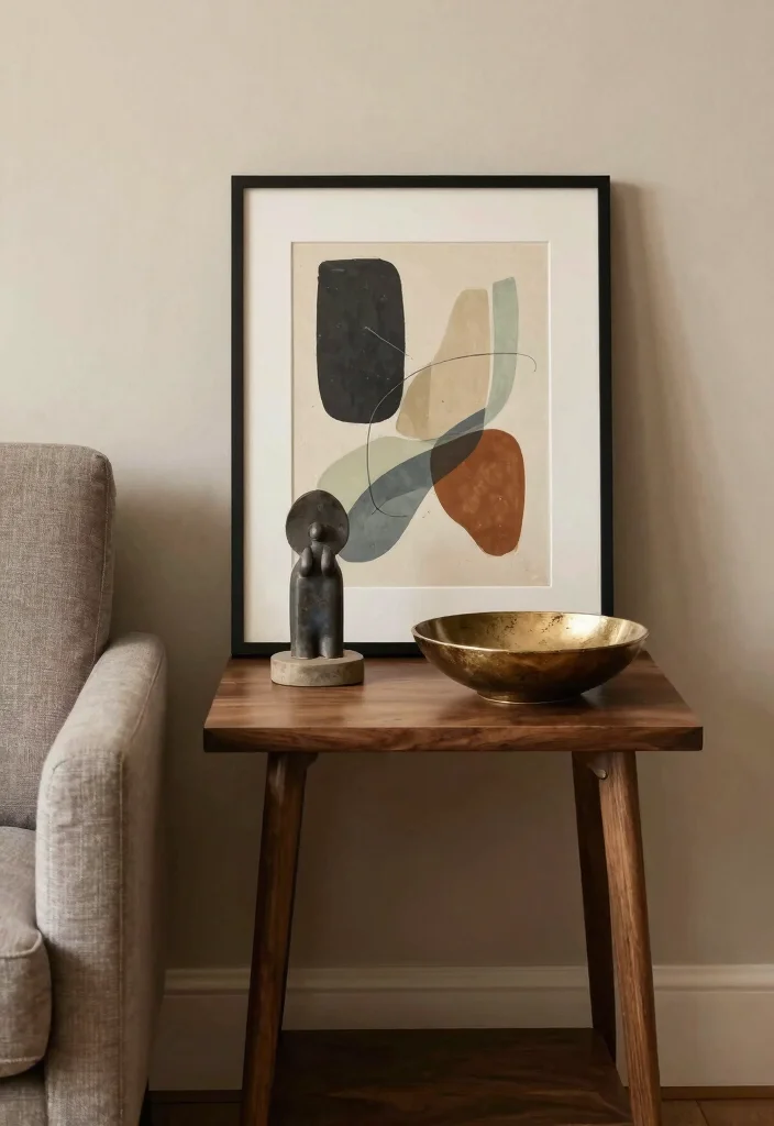 17 Living Room End Table Decor Ideas Styled Functional Accents - 10. Artistic Arrangements for Personal Expression 1