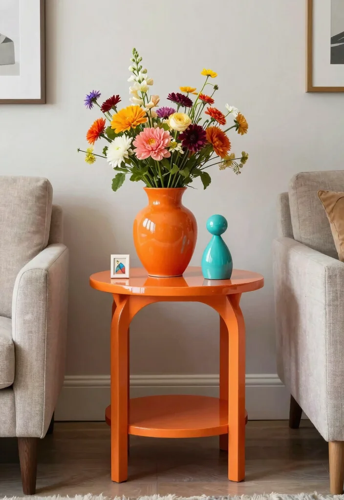 17 Living Room End Table Decor Ideas Styled Functional Accents - 2. Add a Pop of Color with Artful Accessories 1