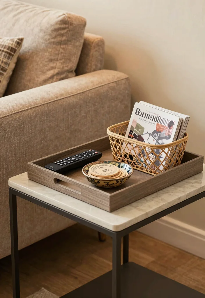 17 Living Room End Table Decor Ideas Styled Functional Accents - 4. Incorporate Functional Accessories 1