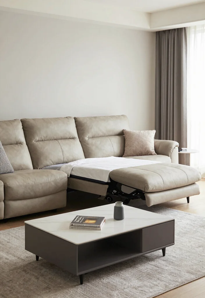 17 Recliner Sofa Living Room Decor Ideas for Relaxed Functional Style - 14. Function Meets Style with Multi-Use Pieces 1