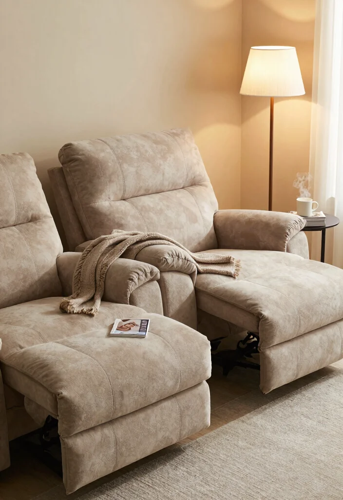 17 Recliner Sofa Living Room Decor Ideas for Relaxed Functional Style - 9. Cozy Nooks with Ottomans 1