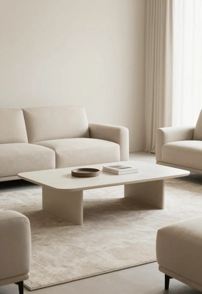 17 Tea Table Design for Living Room Ideas: Elegant Practical Style - 13. Minimalist Magic 1