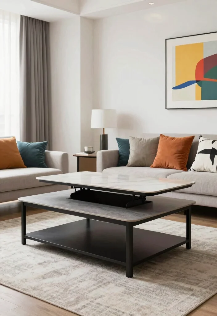 17 Tea Table Design for Living Room Ideas: Elegant Practical Style - 3. Multifunctional Magic 1