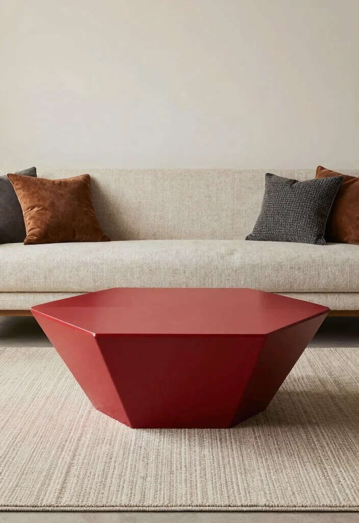 17 Tea Table Design for Living Room Ideas: Elegant Practical Style - 4. Bold Geometric Designs 1