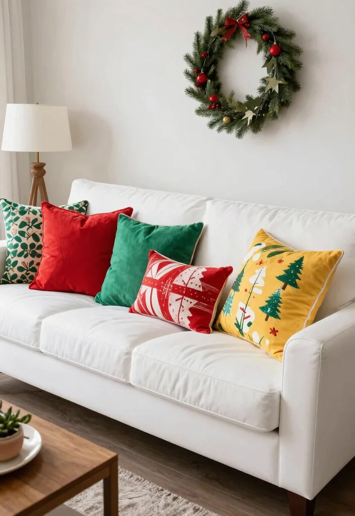 17 White Leather Couch Living Room Ideas: Sleek Modern Luxury - 17. Seasonal Decor Refresh 1