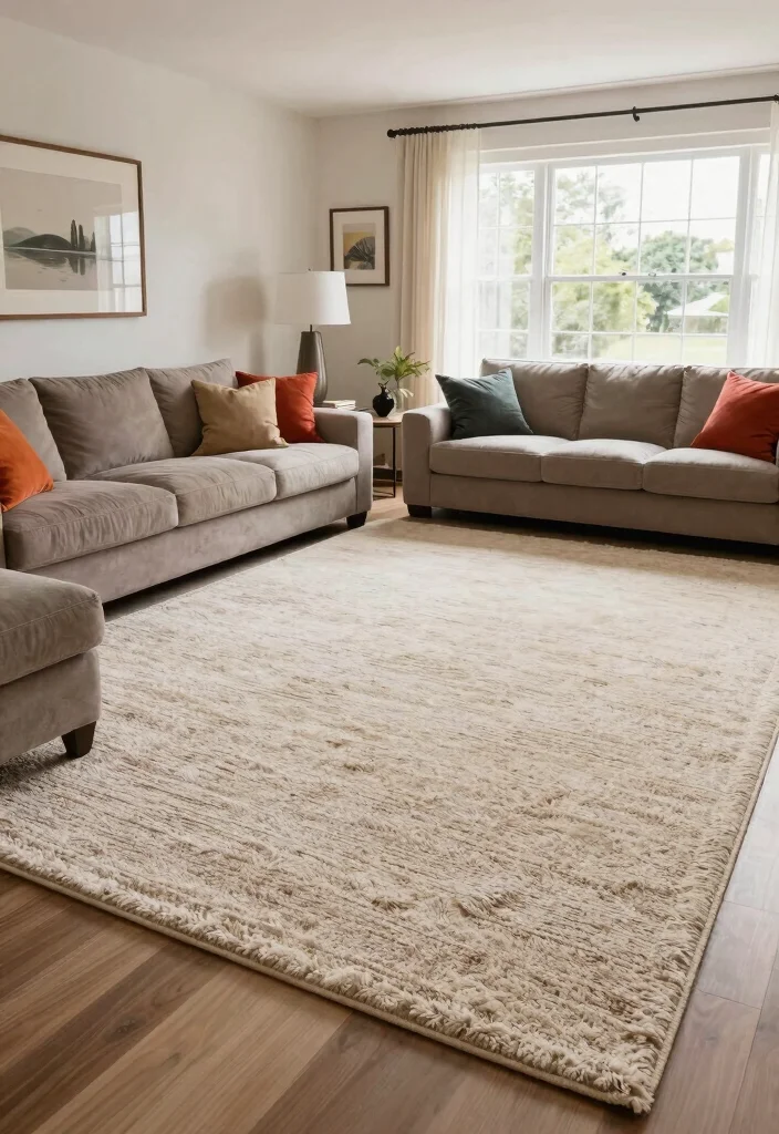 17 Wool Rugs Living Room Ideas Cozy Natural Texture - 12. Large Scale Rugs for Impact 1