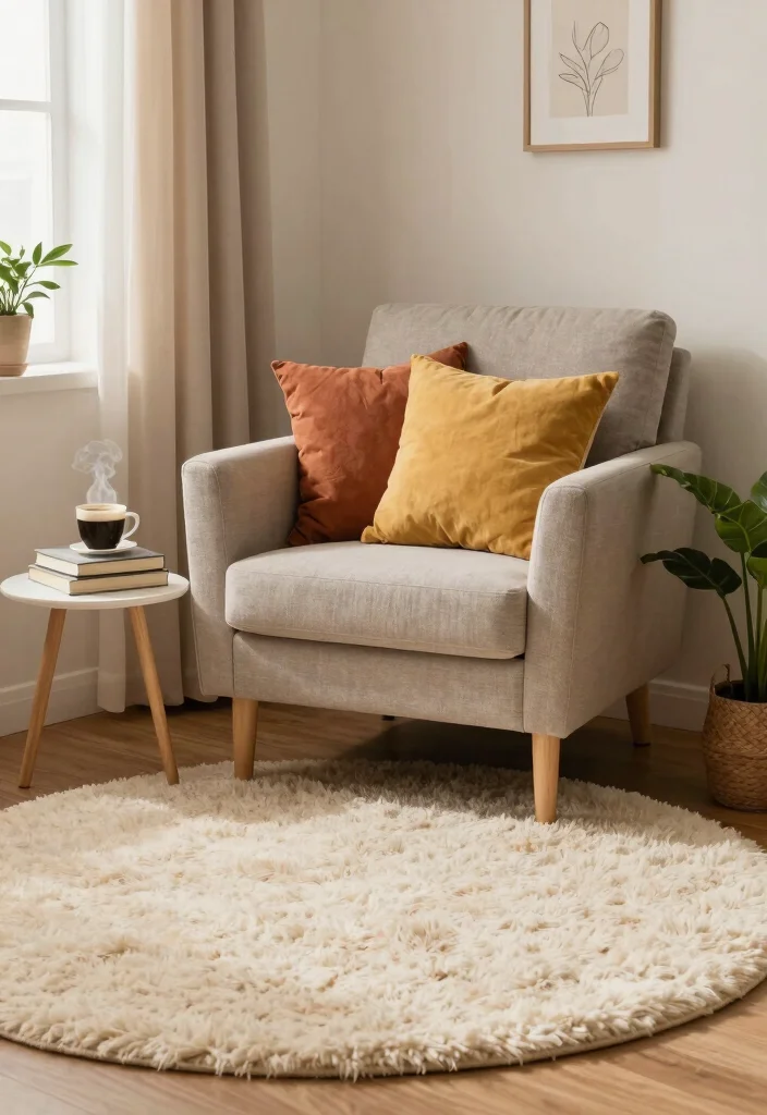 17 Wool Rugs Living Room Ideas Cozy Natural Texture - 7. Cozy Corner Nook 1