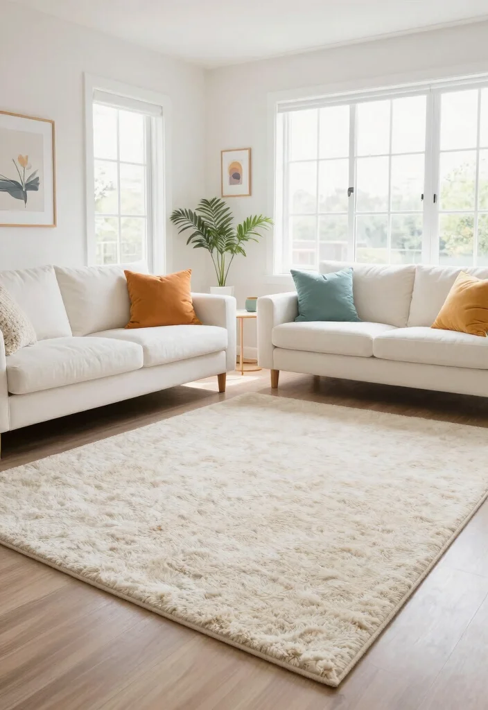 17 Wool Rugs Living Room Ideas Cozy Natural Texture - 8. Brighten with Light Colors 1