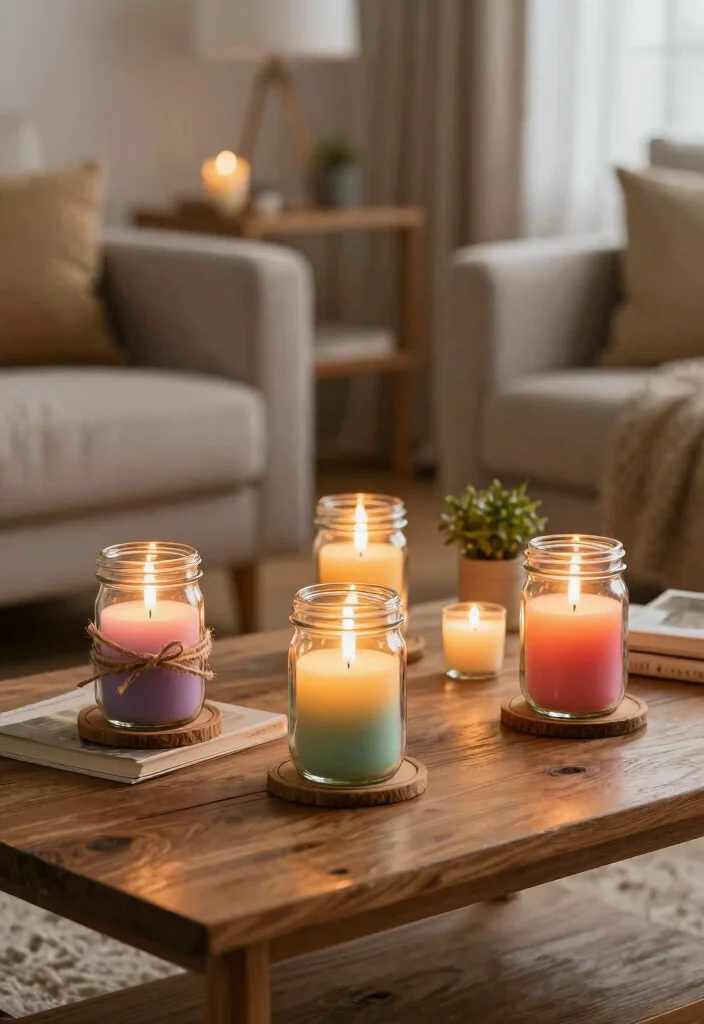 18 Affordable Living Room Decor Ideas Stylish on a Budget - 11. DIY Candle Holders 1