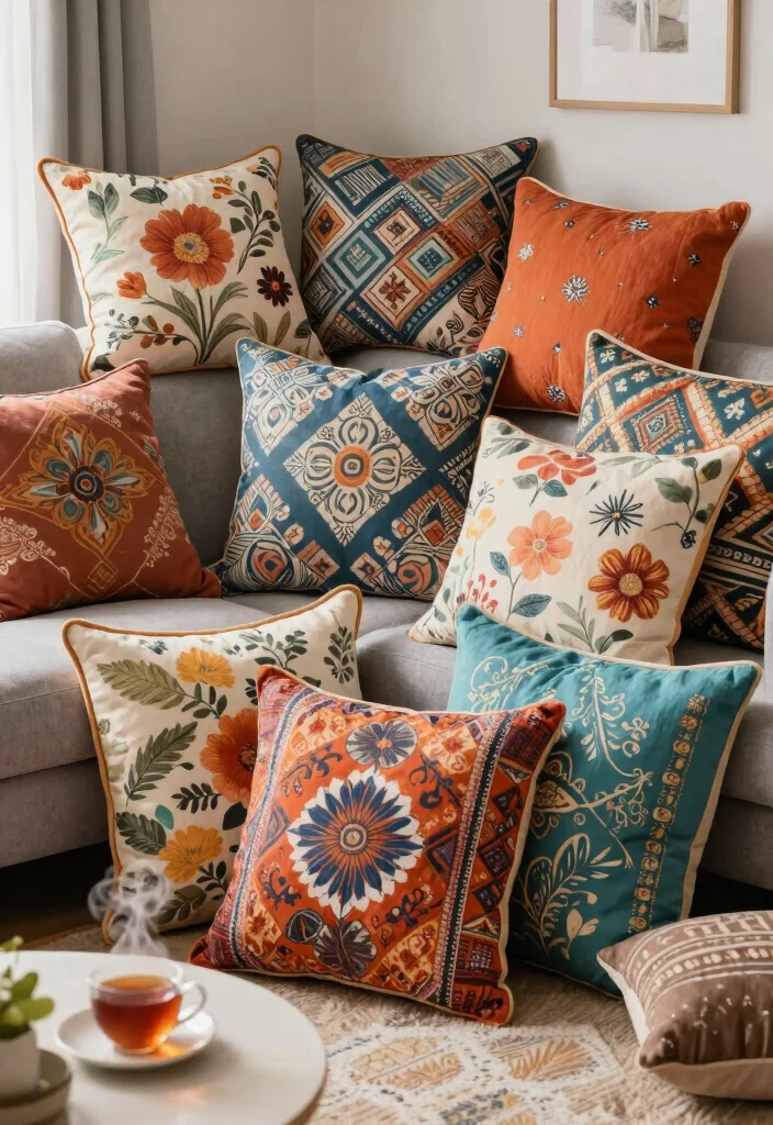 18 Affordable Living Room Decor Ideas Stylish on a Budget - 2. Colorful Throw Pillows 1