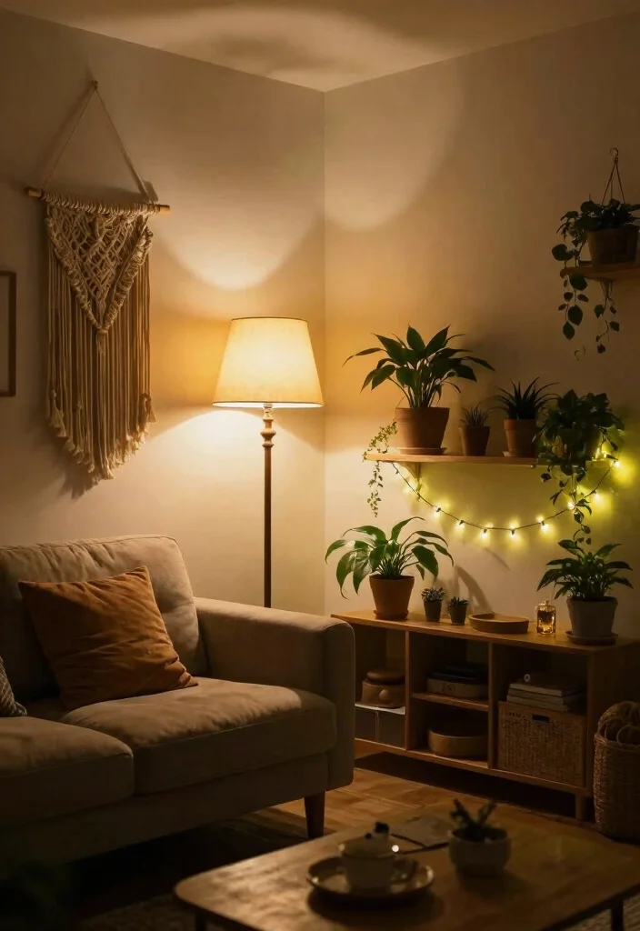 18 Affordable Living Room Decor Ideas Stylish on a Budget - 6. Layered Lighting 1