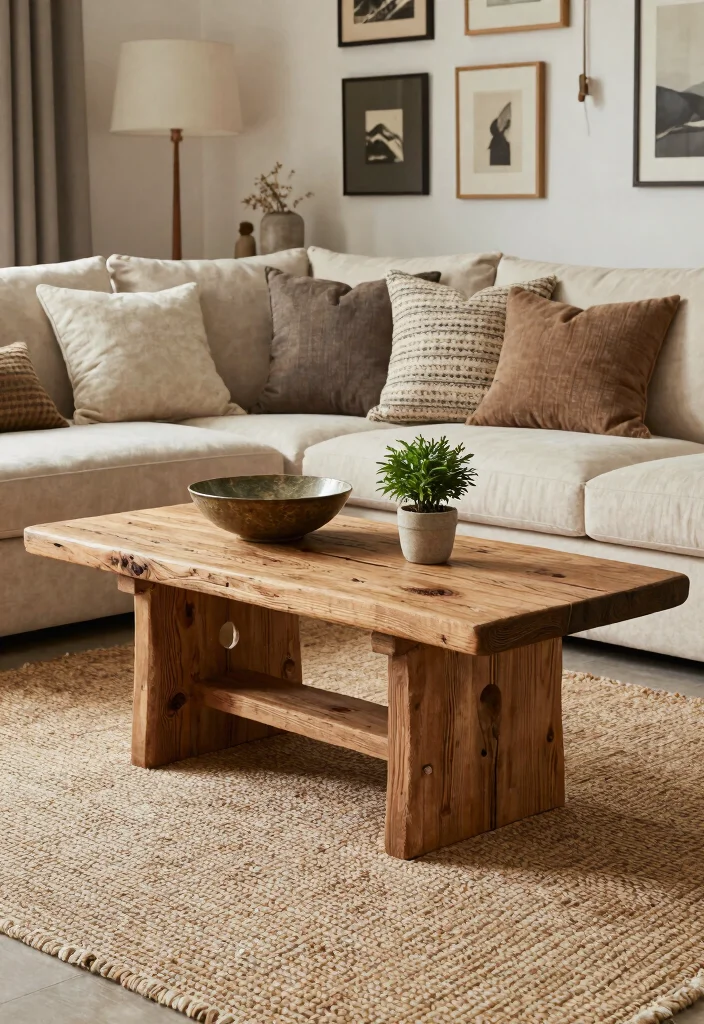 18 Centre Table Living Room Modern Luxury Furniture Ideas - 1. Reclaimed Wood Rustic Elegance 1