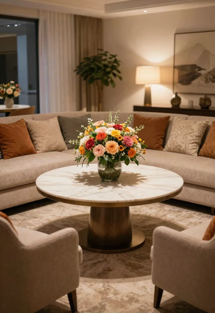 18 Centre Table Living Room Modern Luxury Furniture Ideas - 13. Circular Tables for Flow 1