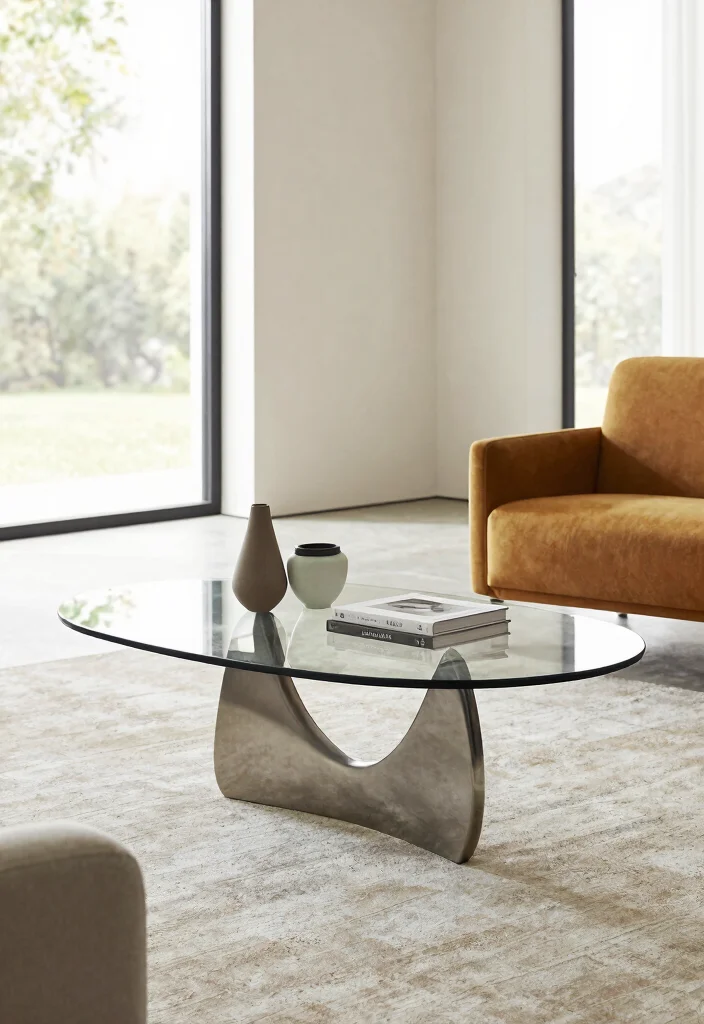 18 Centre Table Living Room Modern Luxury Furniture Ideas - 2. Glass Top with Metal Base 1