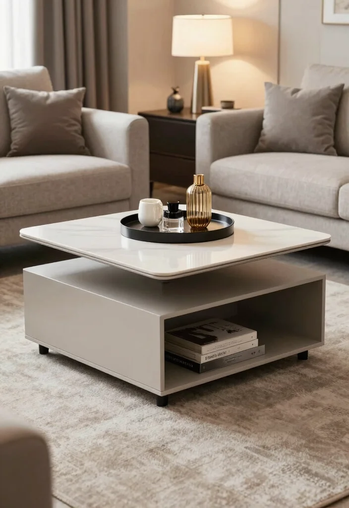 18 Centre Table Living Room Modern Luxury Furniture Ideas - 5. Multi-functional Tables 1