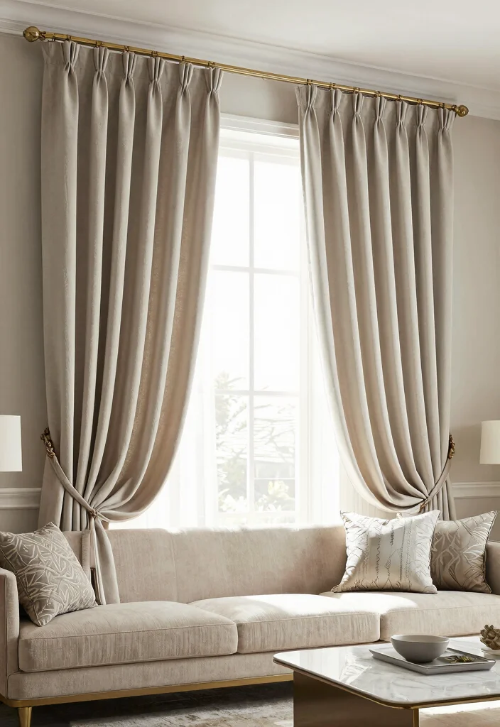 18 Curtain Hacks Living Room Ideas Easy Style Upgrades - 13. Pinch Pleat Curtains for a Tailored Look 1