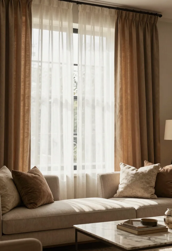18 Curtain Hacks Living Room Ideas Easy Style Upgrades - 8. Create a Layered Look with Sheers and Drapes 1