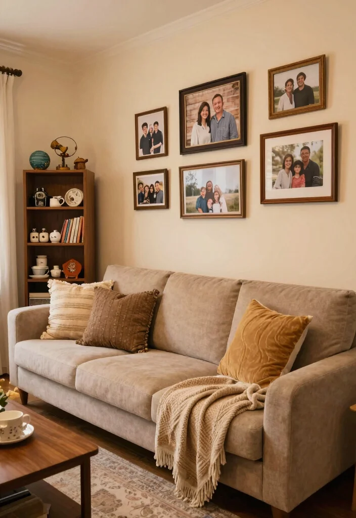 18 Curved Couch Living Room Ideas: Soft Modern Flow - 12. Personal Touches 1