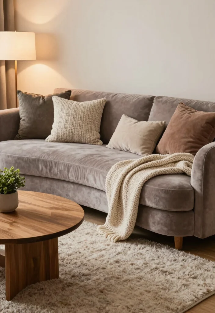18 Curved Couch Living Room Ideas: Soft Modern Flow - 5. Soft Textures 1