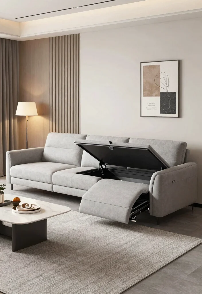 18 Curved Couch Living Room Ideas: Soft Modern Flow - 6. Integrated Storage Solutions 1