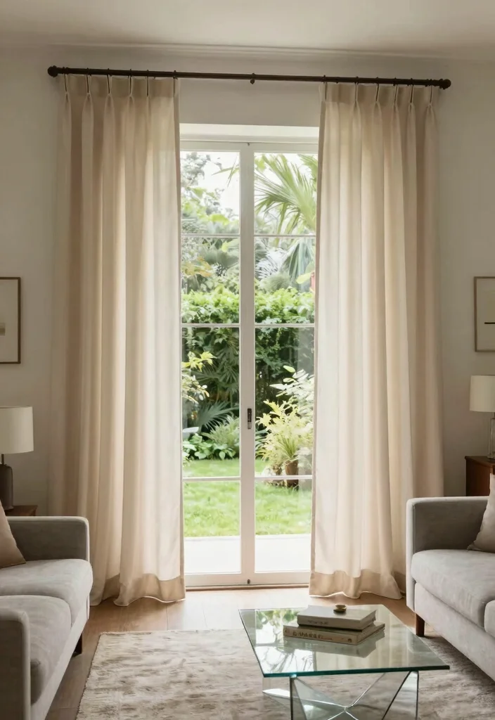 18 Floor to Ceiling Curtains Living Room Ideas for a Tall Elegant Effect - 10. Use Curtains to Frame Views 1