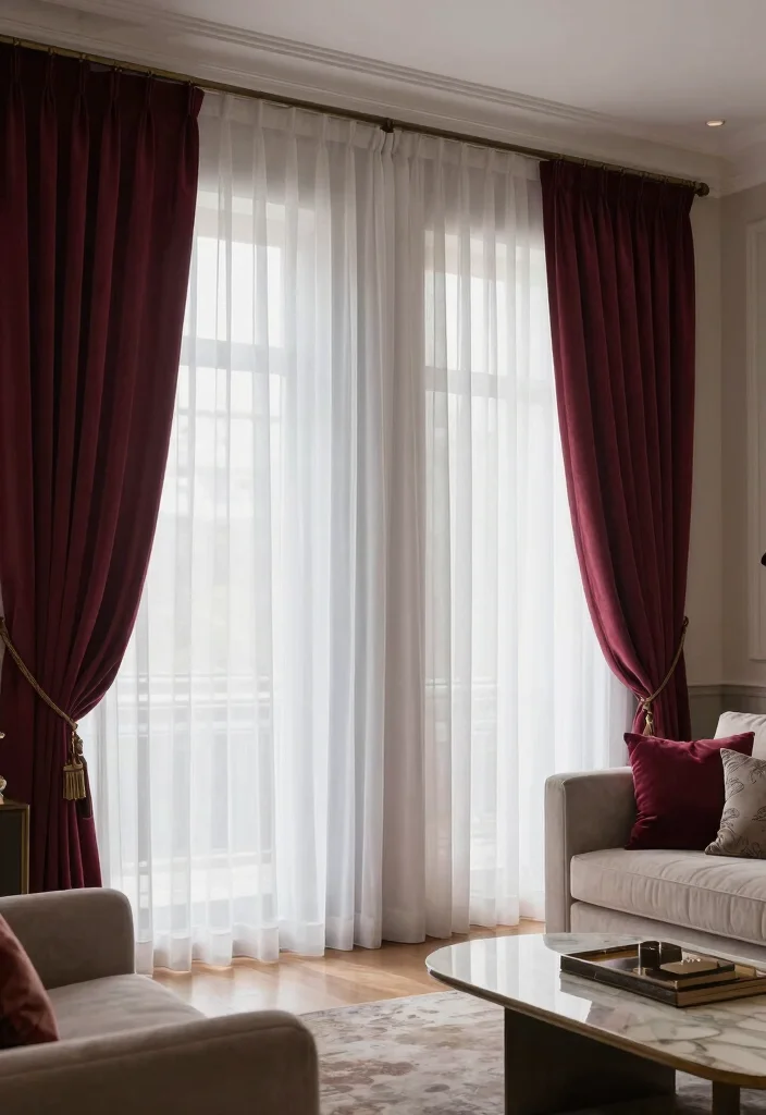 18 Floor to Ceiling Curtains Living Room Ideas for a Tall Elegant Effect - 13. Layering for Warmth and Style 1