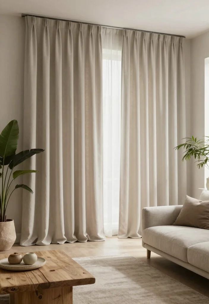 18 Floor to Ceiling Curtains Living Room Ideas for a Tall Elegant Effect - 15. Feng Shui Inspired Designs 1