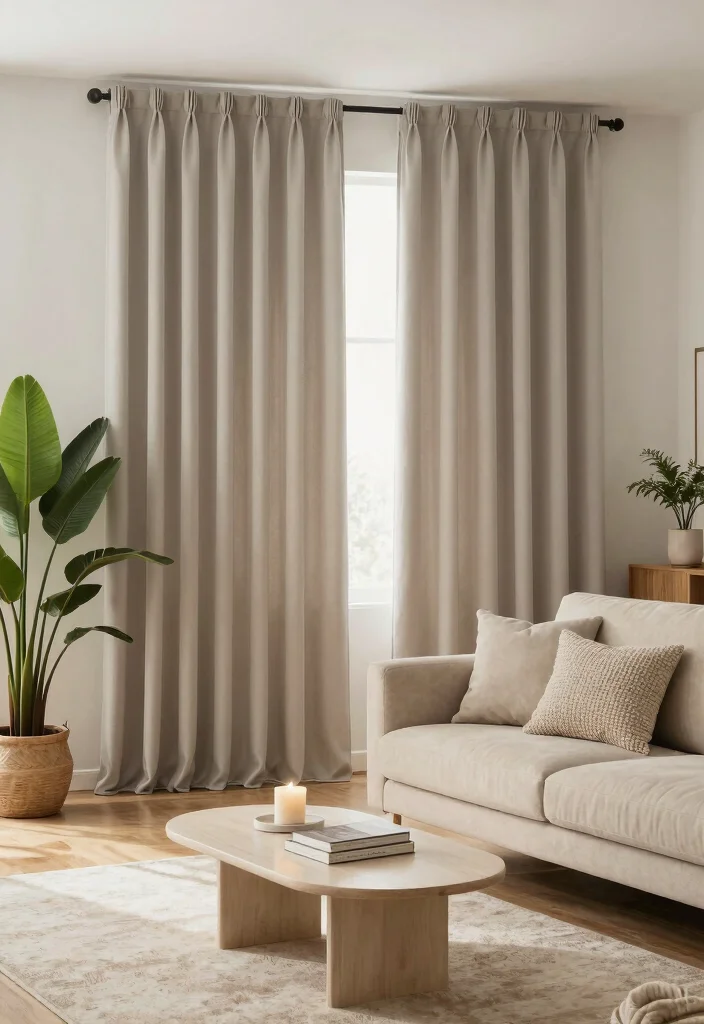 18 Floor to Ceiling Curtains Living Room Ideas for a Tall Elegant Effect - 2. Soft Neutrals for a Calming Effect 1