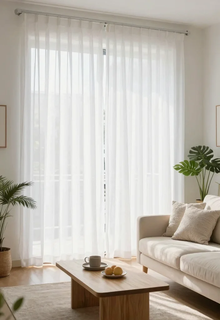 18 Floor to Ceiling Curtains Living Room Ideas for a Tall Elegant Effect - 5. Sheer Layers for Elegance and Light 1