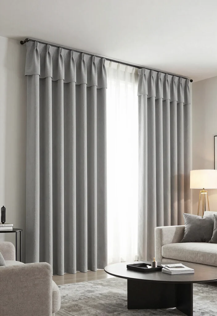 18 Floor to Ceiling Curtains Living Room Ideas for a Tall Elegant Effect - 7. Combine Different Curtain Lengths 1