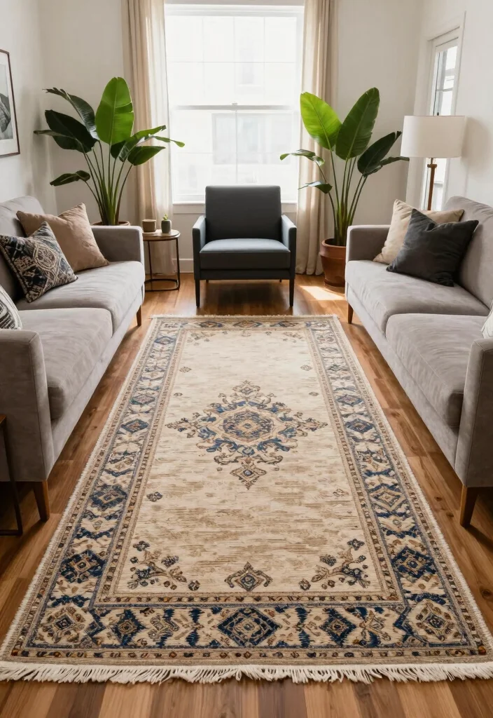 18 Living Room Area Rug Ideas That Anchor the Space - 11. Classic Runners for Hallways and Open Spaces 1