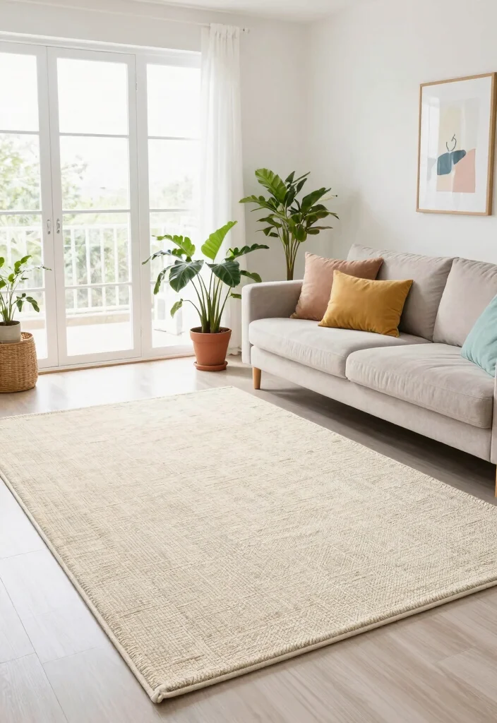 18 Living Room Area Rug Ideas That Anchor the Space - 8. Sustainable Cotton Rugs for Versatile Style 1