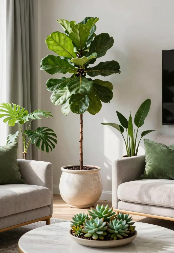 18 Luxury Home Decor Living Room Ideas for an Elegant High-End Feel - 10. Incorporate Indoor Plants 1