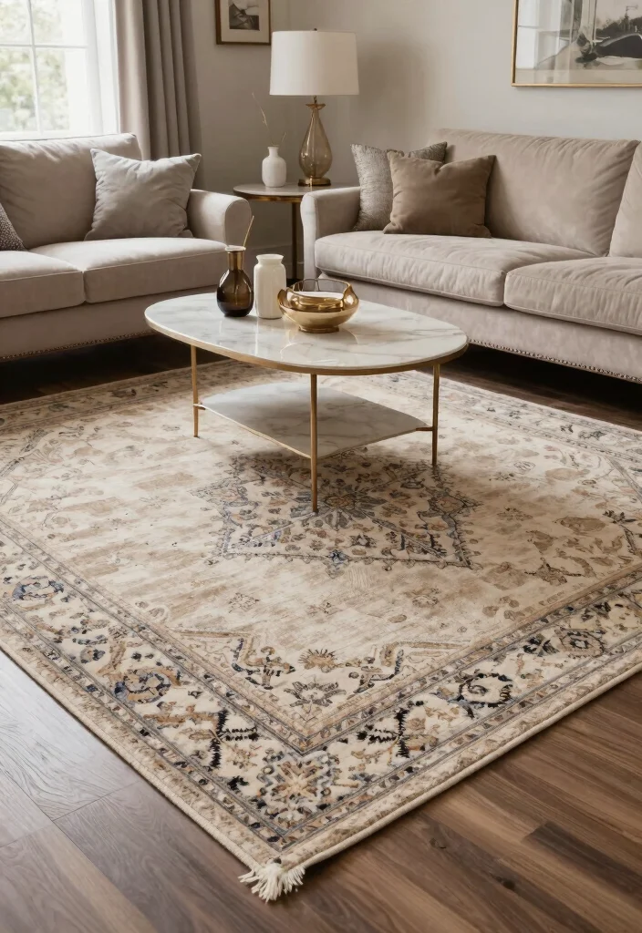 18 Luxury Home Decor Living Room Ideas for an Elegant High-End Feel - 4. Layering Rugs for Depth 1