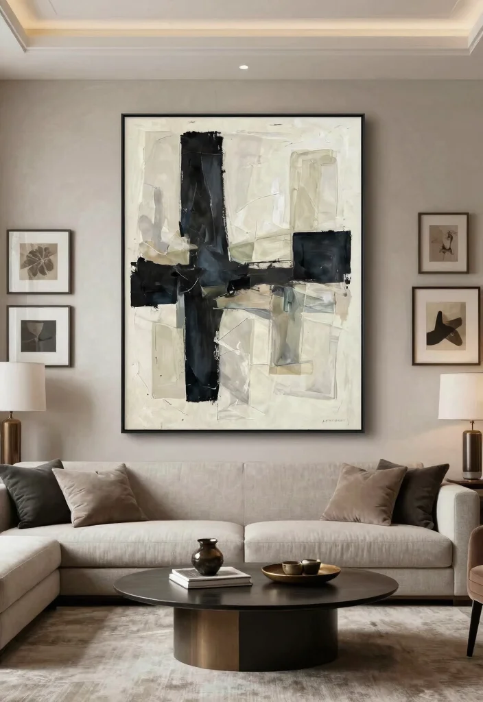 18 Luxury Home Decor Living Room Ideas for an Elegant High-End Feel - 5. High-End Wall Art 1