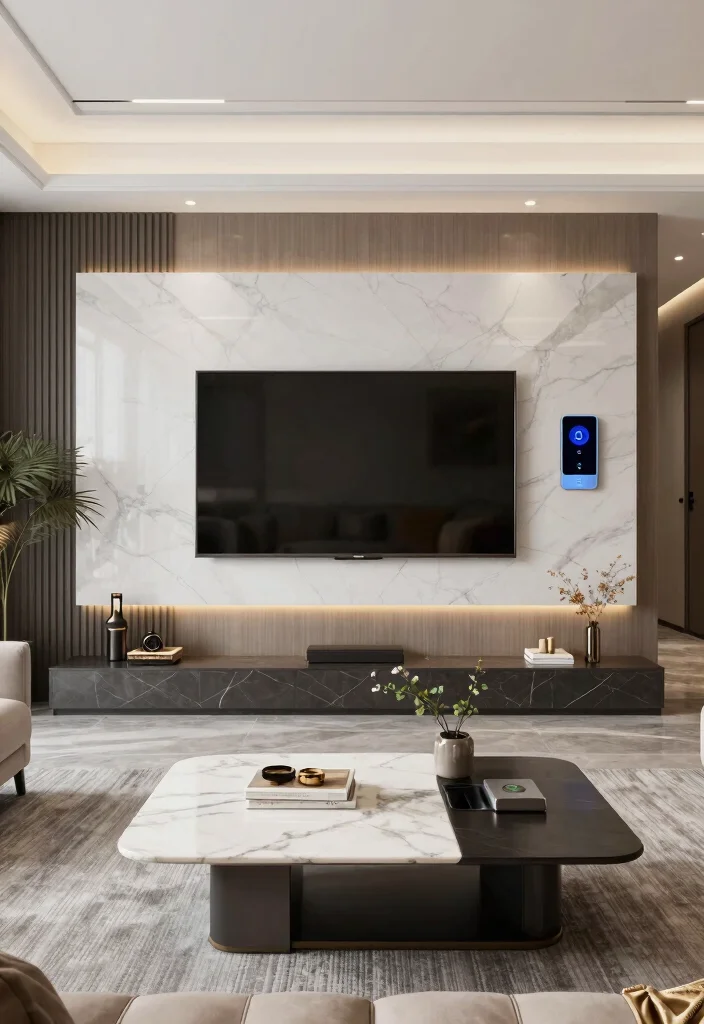 18 Luxury Home Decor Living Room Ideas for an Elegant High-End Feel - 9. Integrating Technology Seamlessly 1