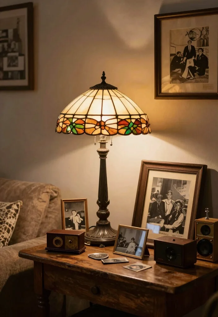 18 Tiffany Lamps Living Room Decor Ideas Vintage Warm Glow - 18. Emphasizing History 1