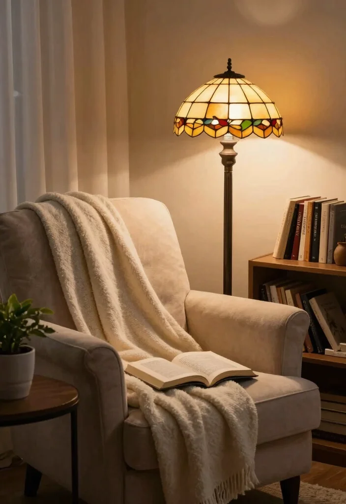 18 Tiffany Lamps Living Room Decor Ideas Vintage Warm Glow - 2. Cozy Reading Nook 1