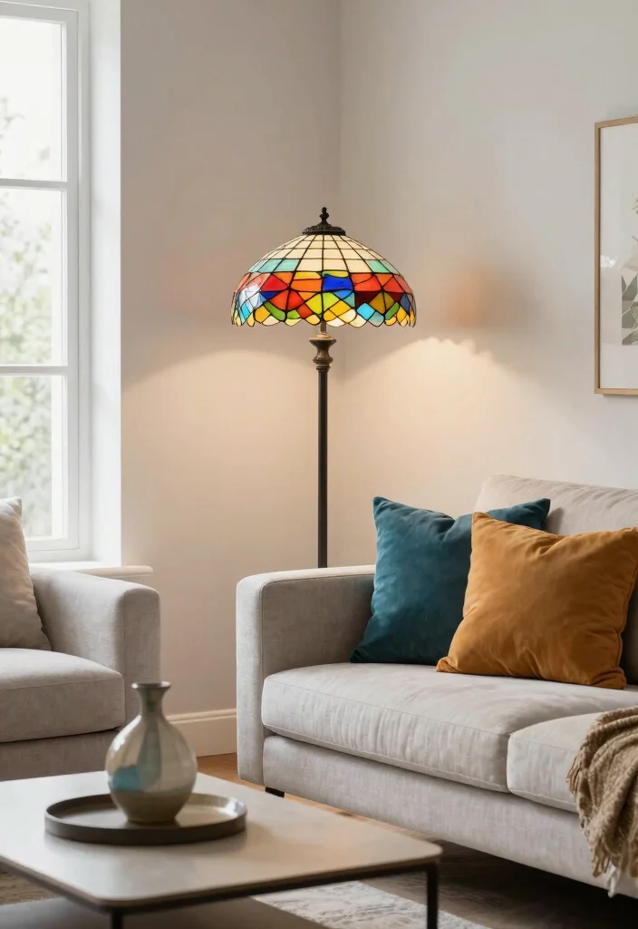 18 Tiffany Lamps Living Room Decor Ideas Vintage Warm Glow - 7. Color Pops 1