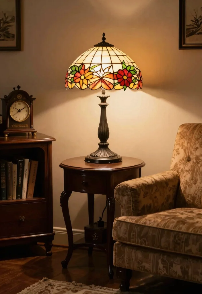 18 Tiffany Lamps Living Room Decor Ideas Vintage Warm Glow - 8. Vintage Furniture Pairings 1