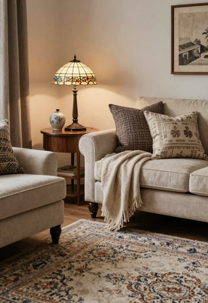 18 Tiffany Lamps Living Room Decor Ideas Vintage Warm Glow - 9. Focus on Texture 1