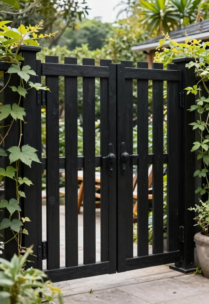 12 Black Wood Fence Ideas That Don't Show Dirt and Weathering - 11. Screen Fencing for Ultimate Privacy 1