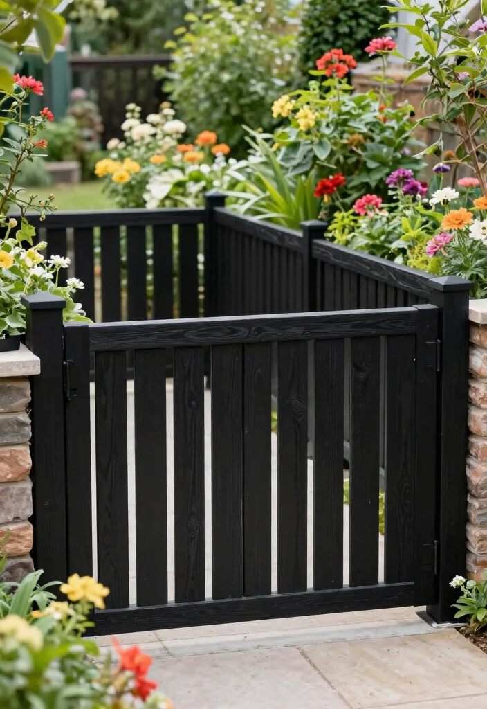 12 Black Wood Fence Ideas That Don't Show Dirt and Weathering - 9. Modular Fence Panels for Flexibility 1
