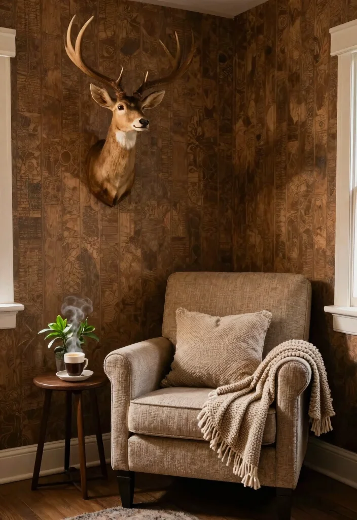 12 Deer Mounts in Living Room Farmhouse Ideas That Don't Overwhelm - 4. Cozy Corner Nook 1