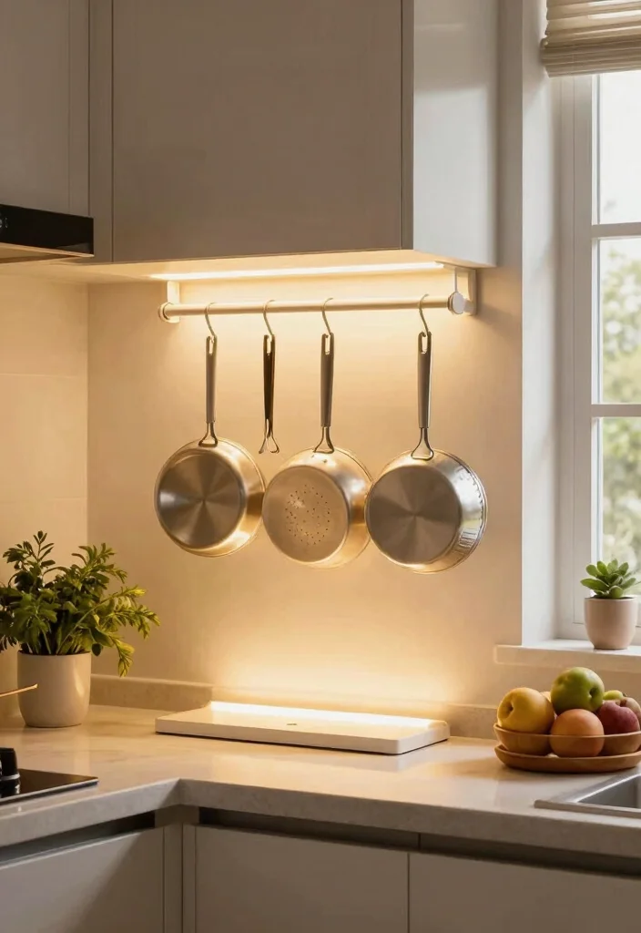 12 Kitchen Lamps Ceiling Ideas That Light Up Every Counter - 11. Lighted Pot Racks 1