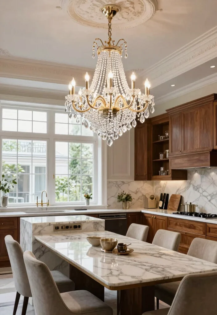 12 Kitchen Lamps Ceiling Ideas That Light Up Every Counter - 12. Statement Chandeliers 1